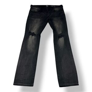 PRPS Le Sabre Slim Tapered Distressed Black Jeans Mens 36 x 35 Stretch Denim